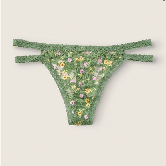 PINK LACE STRAPPY THONG (6 pair SIZE M) - Picture 7 of 7